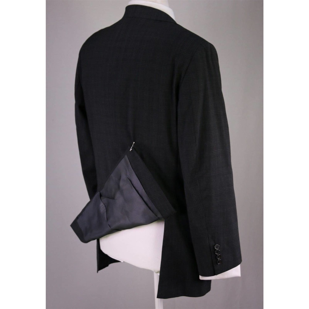 Hickey-Freeman Current Black/Gray Knit Plaid 2-Btn Luxury Wool Suit 42R - Picture 7 of 10